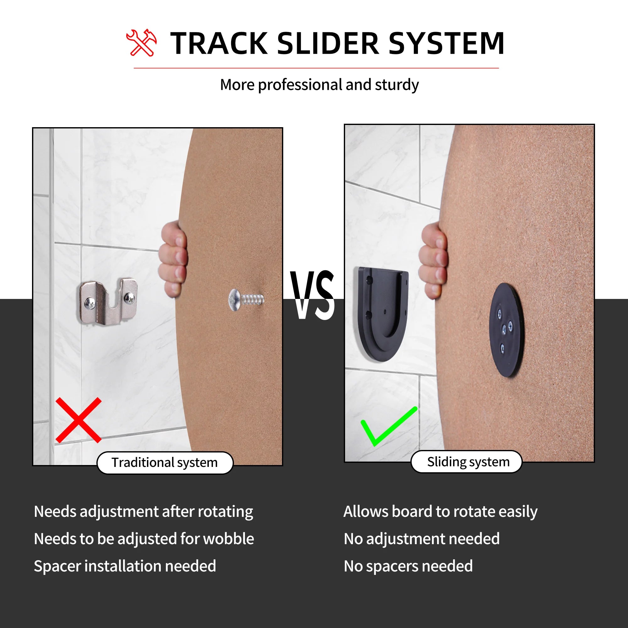 Dart board bracket kit – Portable wall mounting set for dartboards and cabinets