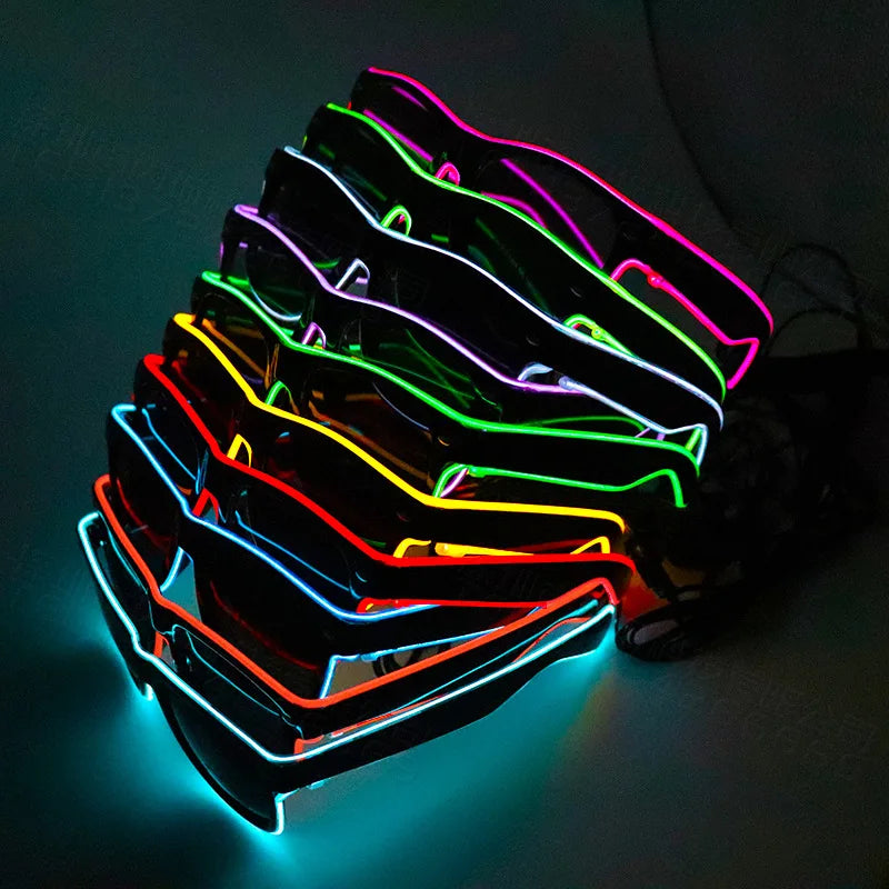Aquat Glow Flashing LED Neon Rave Glasses El Wire Togo