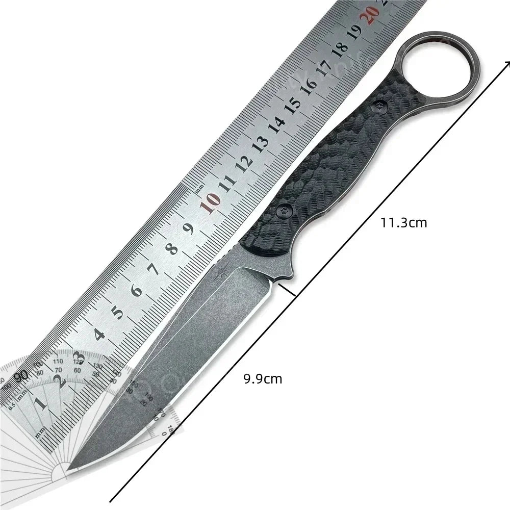 Fixed Blade Tactical Knife, 8Cr13Mov Steel G10 Handle with Kydex Sheath, Outdoor Hunting Survival