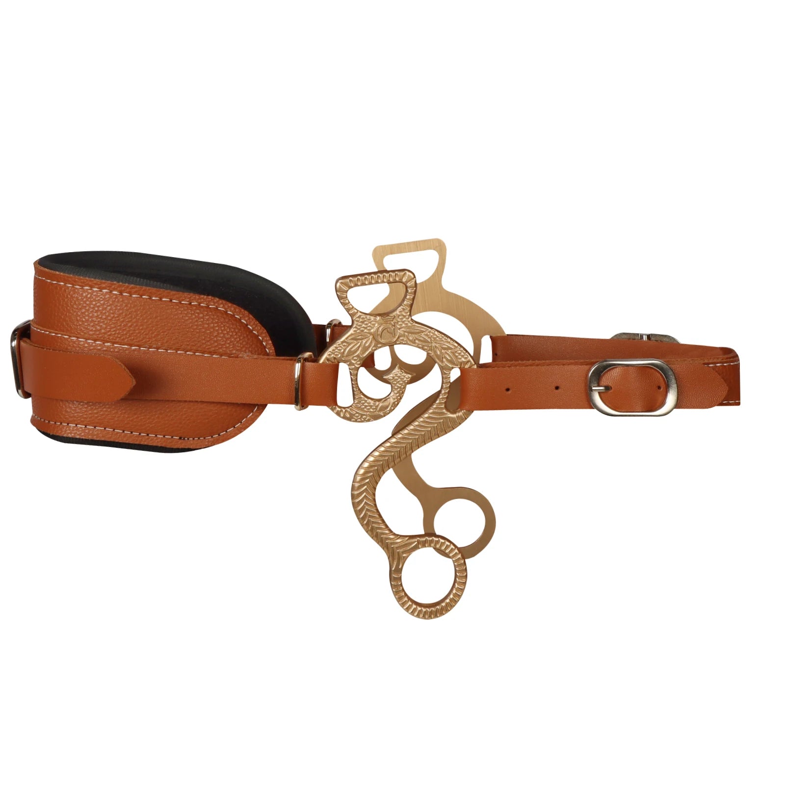 Hackamore Horse Bit Bridle – Brown Leather Adjustable Bitless Bridle with Padded Nose & Curb Chain