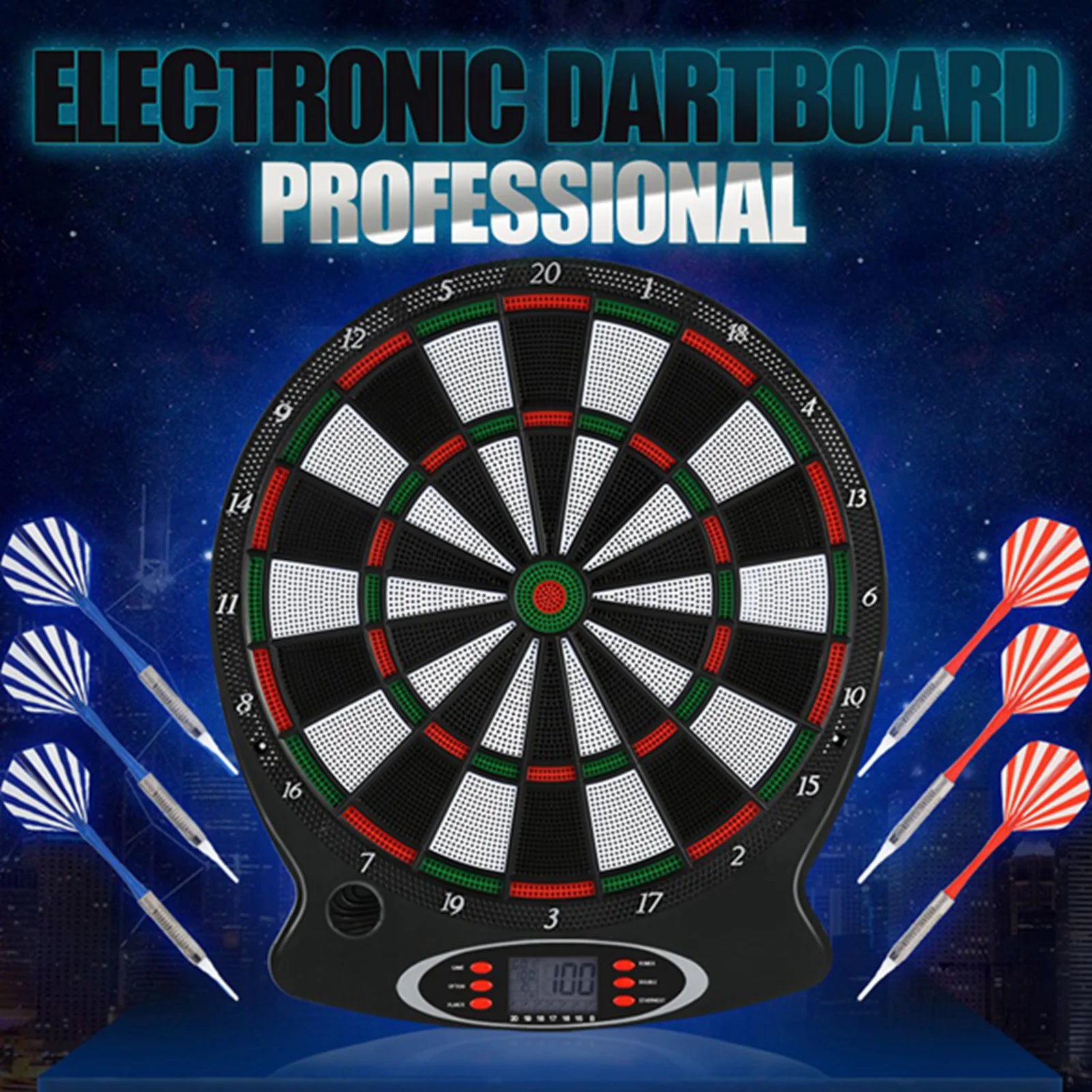 Electronic Hanging Dartboard with LCD Display – Professional Dart Game Set