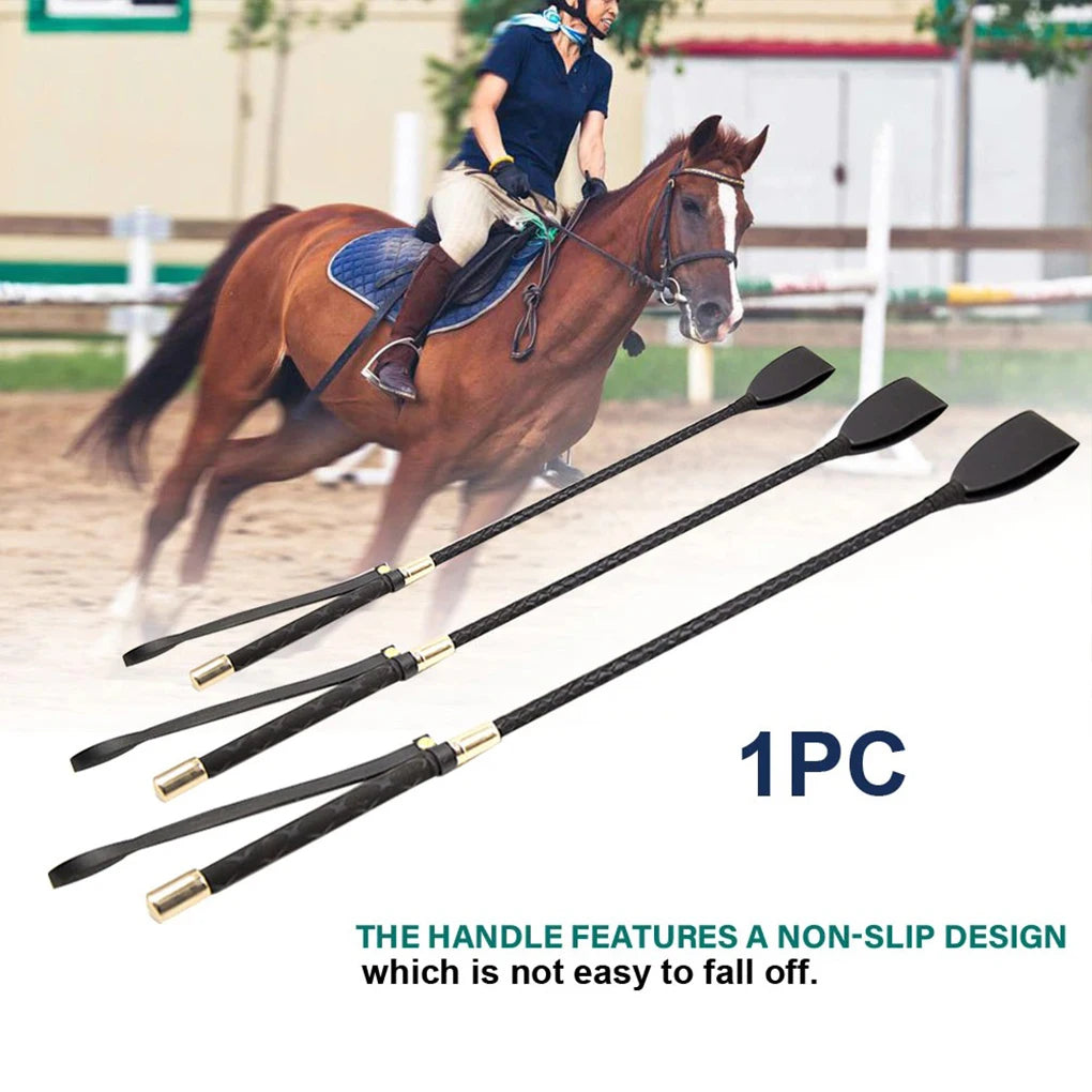 Riding Equestrian Whip – Anti-Slip PU Leather Training Crop