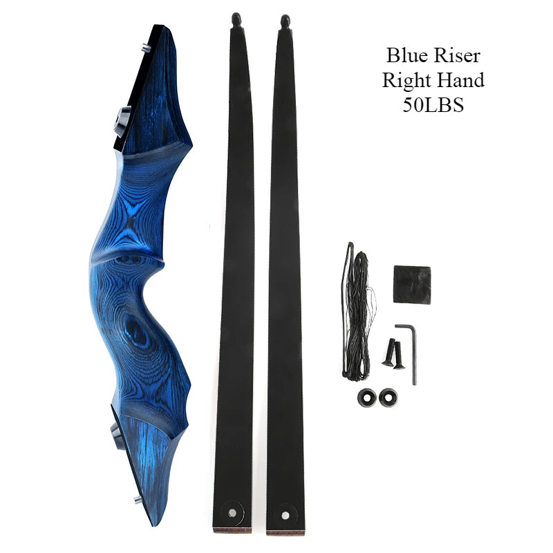 60" traditional recurve bow – wooden takedown bow for outdoor hunting and target use
