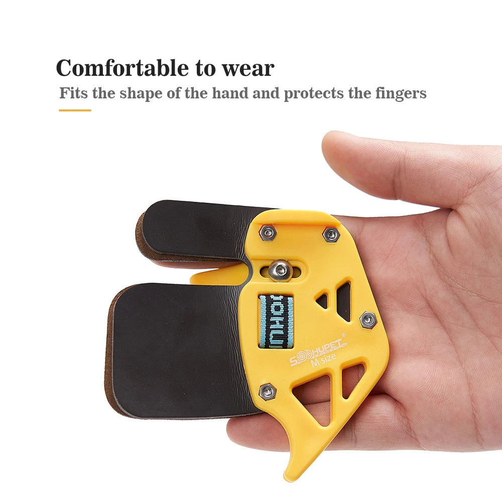1PC Archery Finger Tab Guard – Leather Finger Protection for Beginners & Children