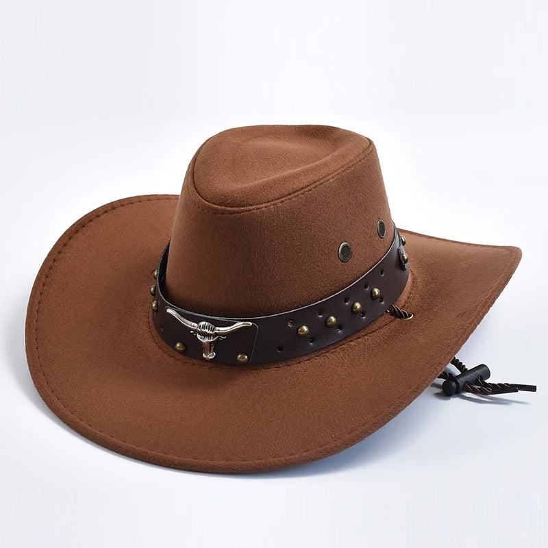 Western Cowboy Hats – Vintage Big-Edge Gentleman Cowgirl Jazz Hat for Holidays, Party & Cosplay