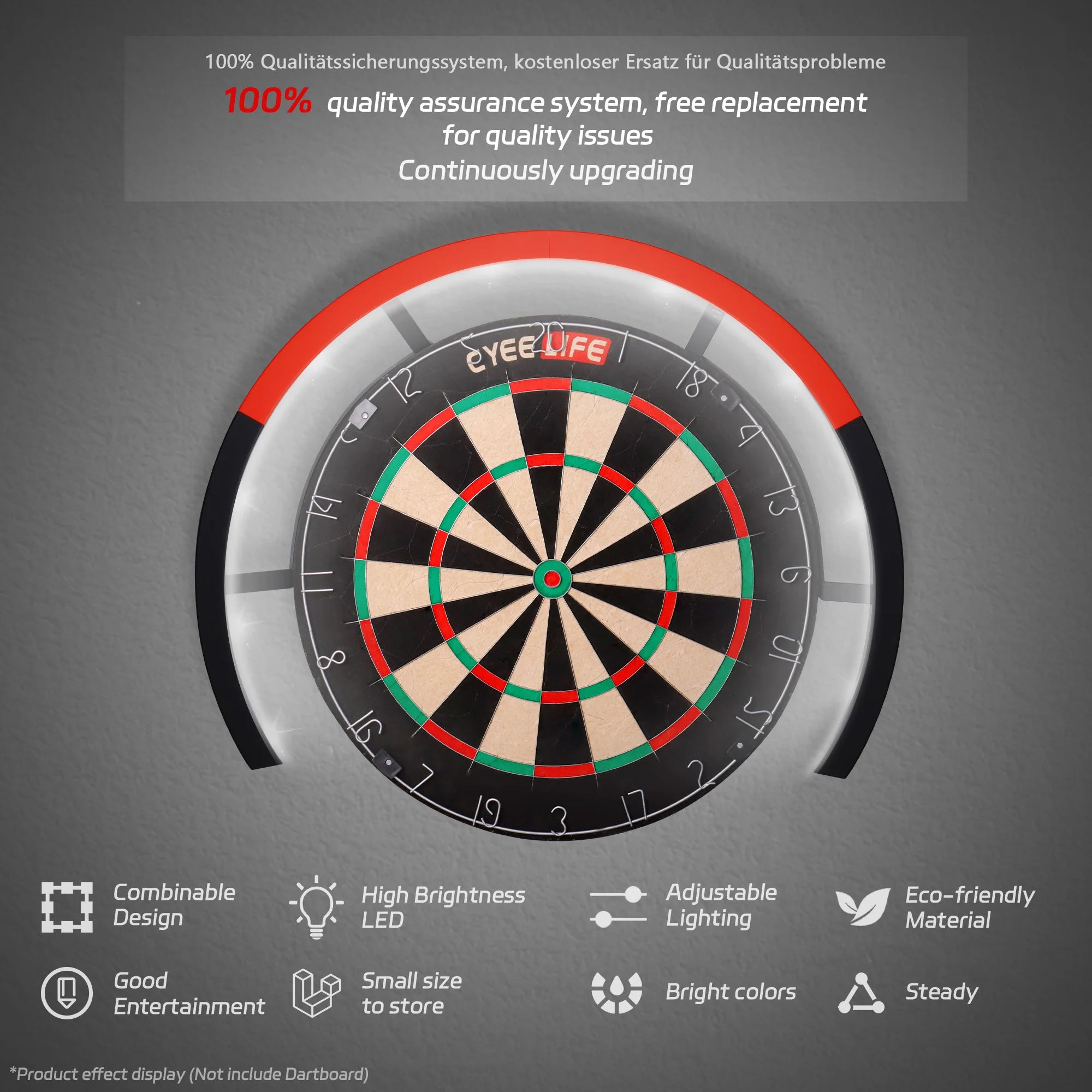 CyeeLife LED dart board light – 240° lighting system for clear, focused play