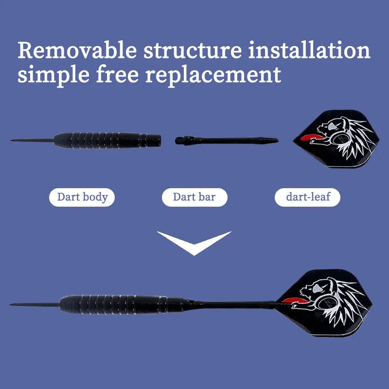 3 pcs professional steel-tip darts – 16cm tungsten barrel darts for hard dart targets