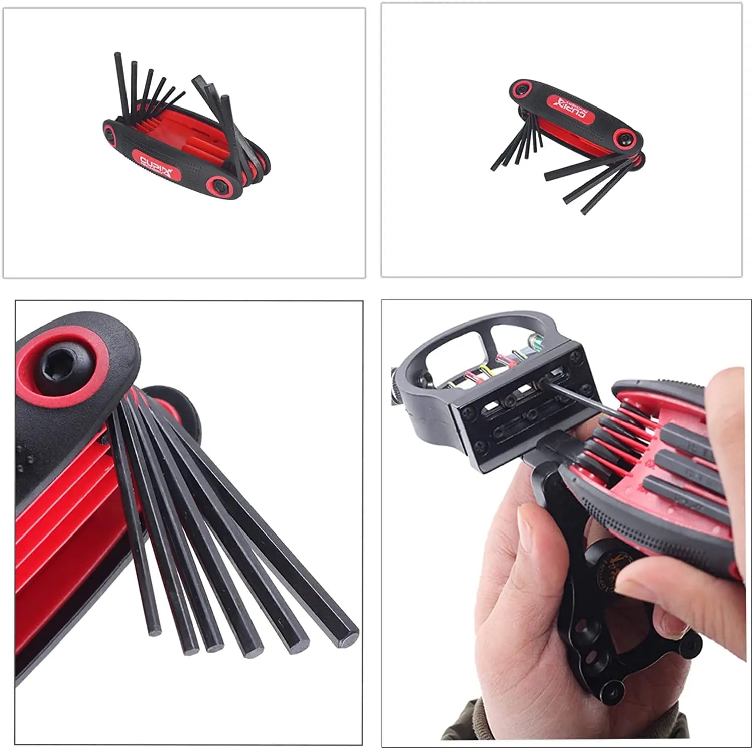 Archery Allen Wrench Tool – 9 in 1 Universal Foldable Multi-Wrench for Bow Adjustment and Repair