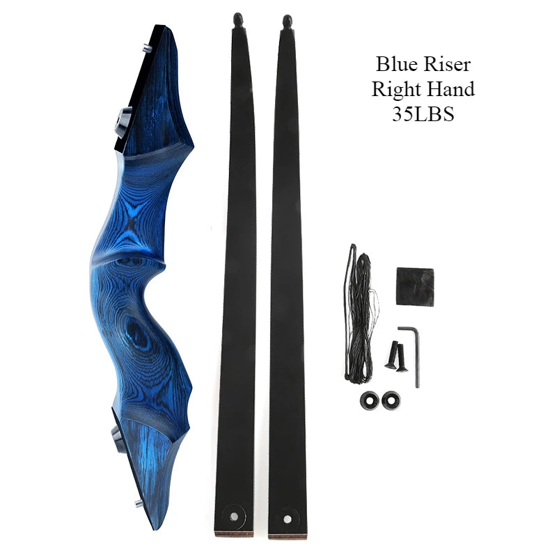 60" traditional recurve bow – wooden takedown bow for outdoor hunting and target use