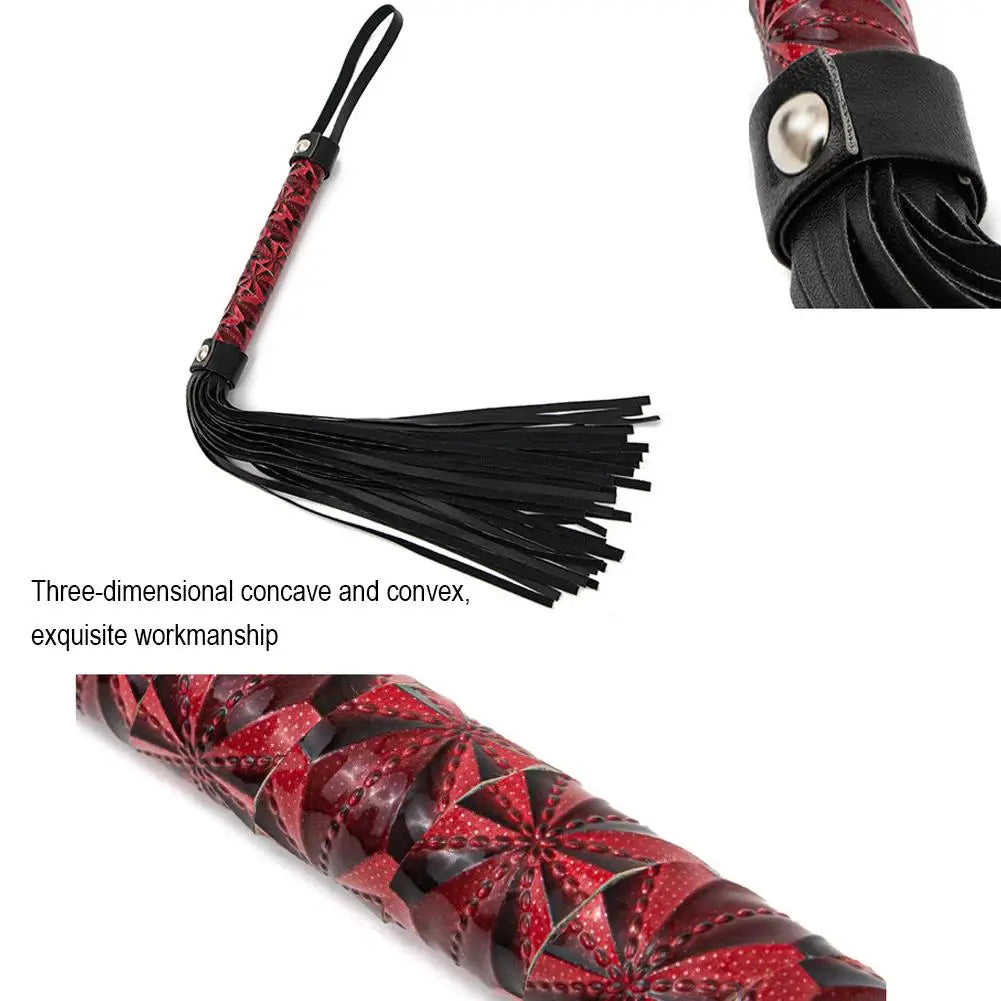 51cm PU Leather Horse Whip – Non-Slip Handle Training Crop with Tassels for Equestrian Riding