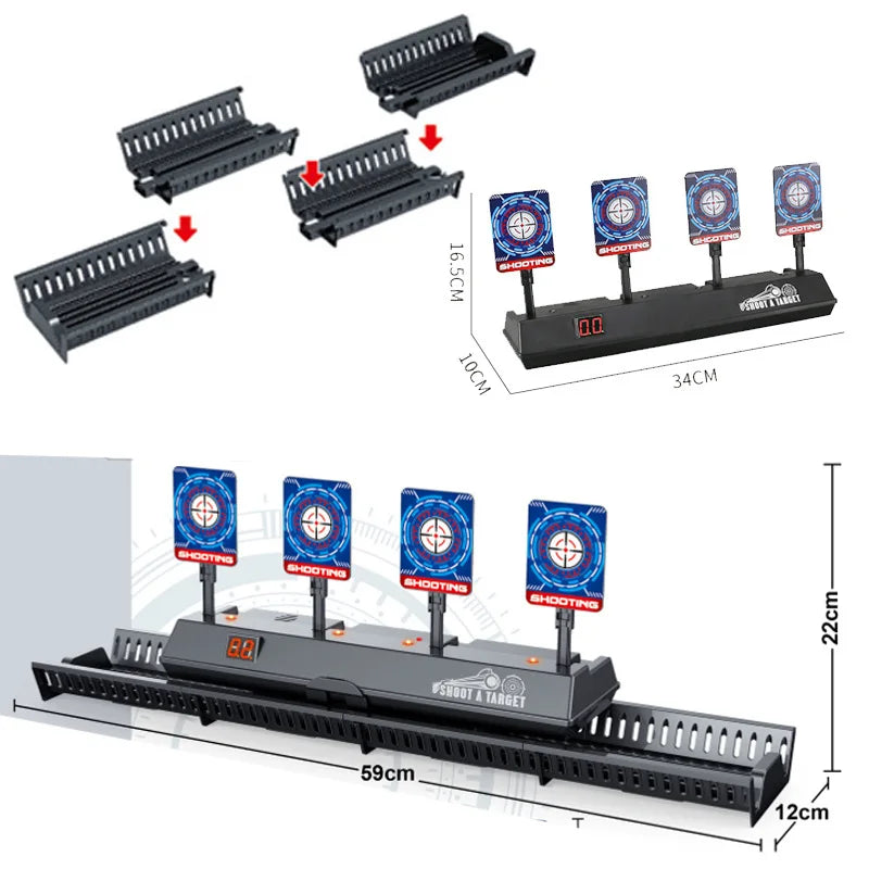 Targets for Nerf Guns – Auto Reset Electric Shooting Target with Sound & Light for Kids