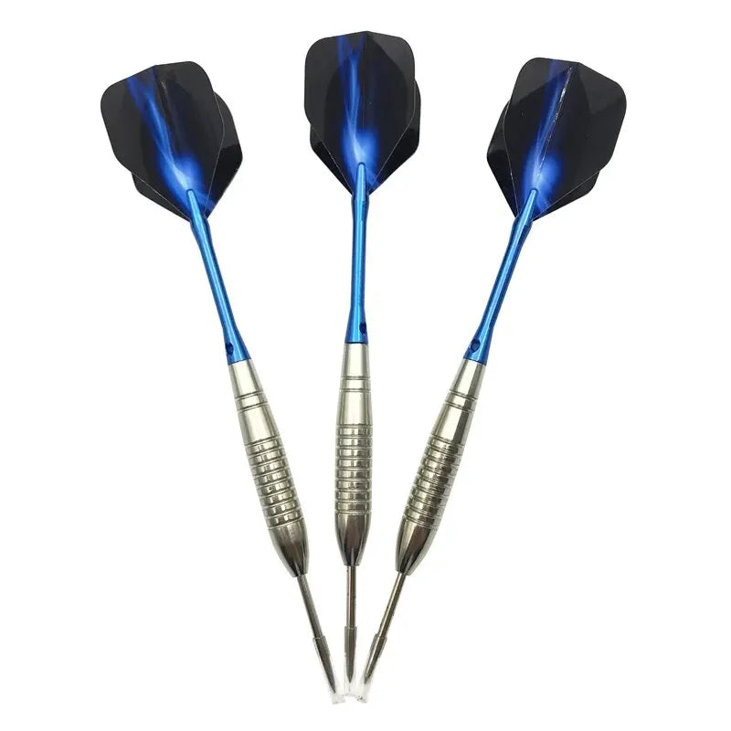 YERNEA 3pcs 22g Torpedo Silver Steel Tip Darts – Blue Aluminium Rod & Aurora Flights
