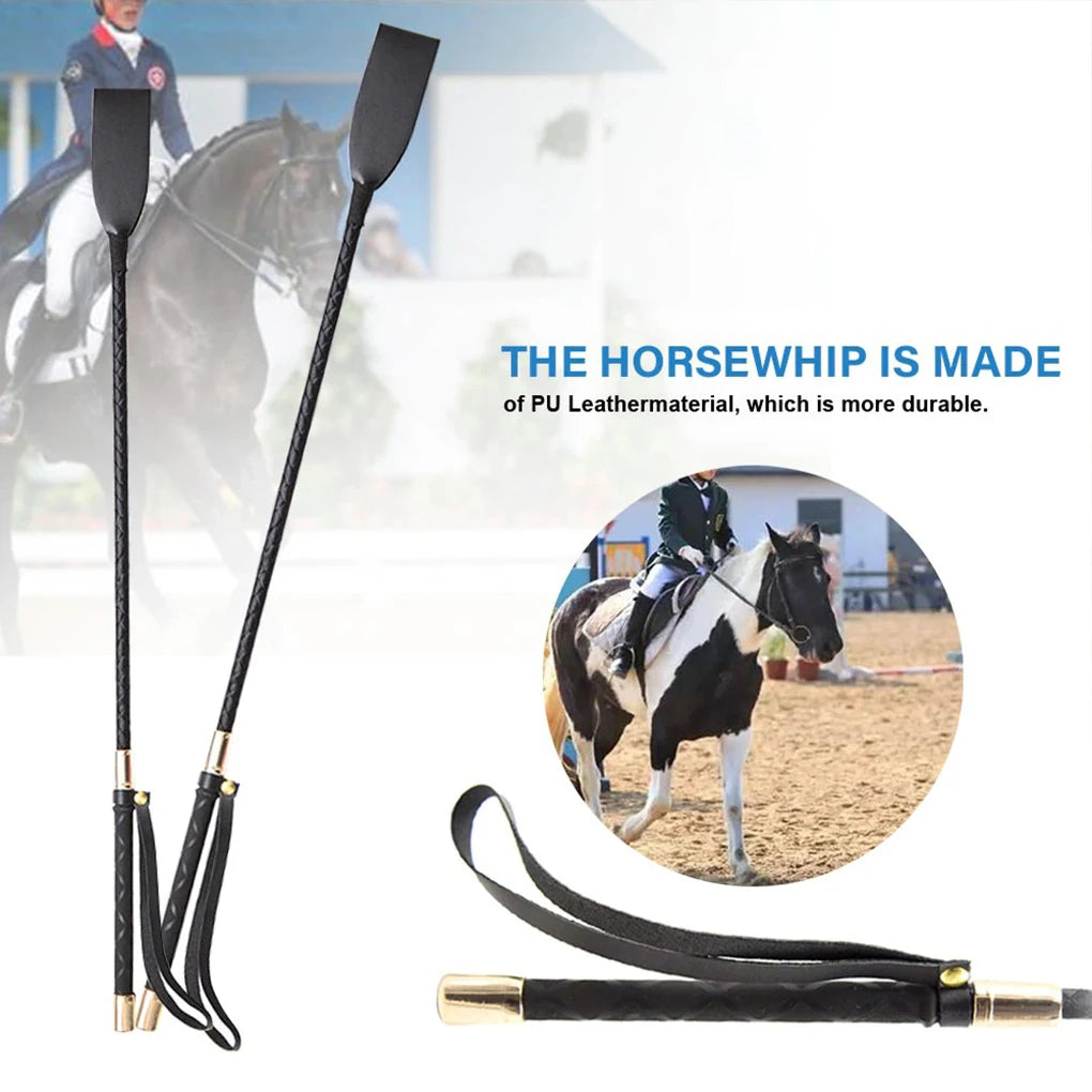 Riding Equestrian Whip – Anti-Slip PU Leather Training Crop