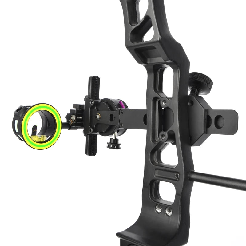 Compound Bow Sight Adjustable 1 Pin 2 Aim Point for Archery and Hunting