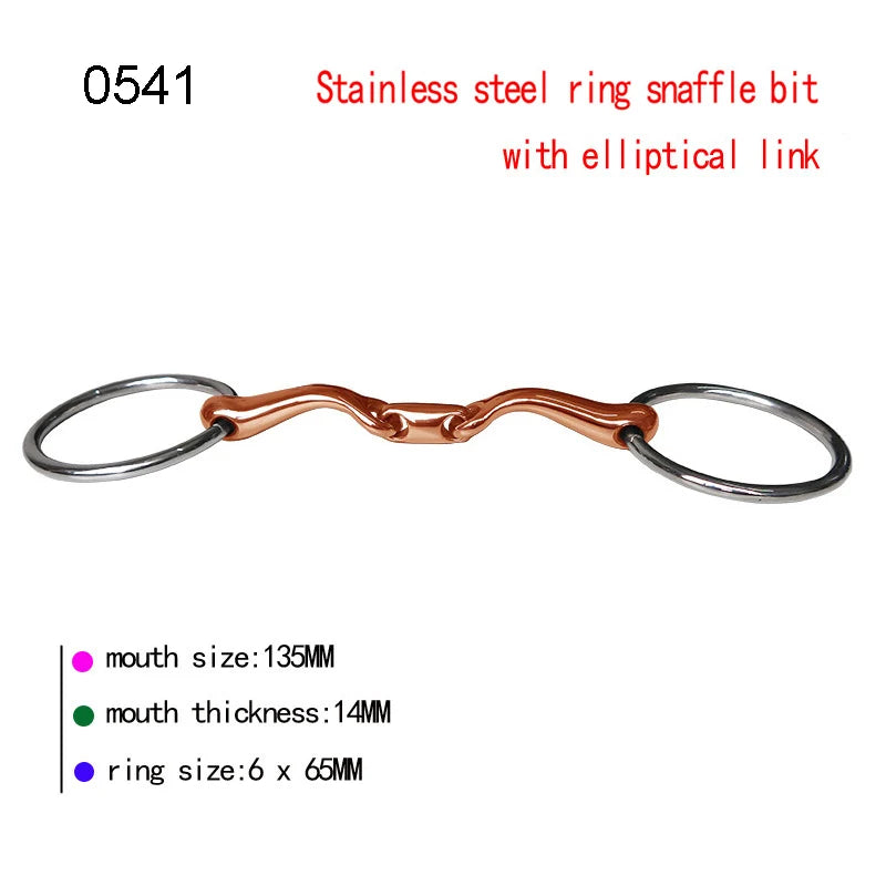 Stainless Steel Eggbutt Snaffle Bit, Jointed Mouth Horse Chew Training Equipment, Equestrian