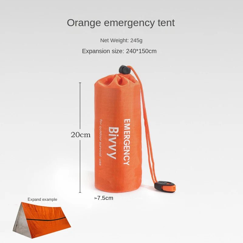 Emergency Shelter Tent and Sleeping Bag Kit for Survival and Outdoor Use
