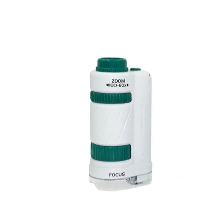 60–180x Pocket Microscope with LED Light for Kids' Science Exploration