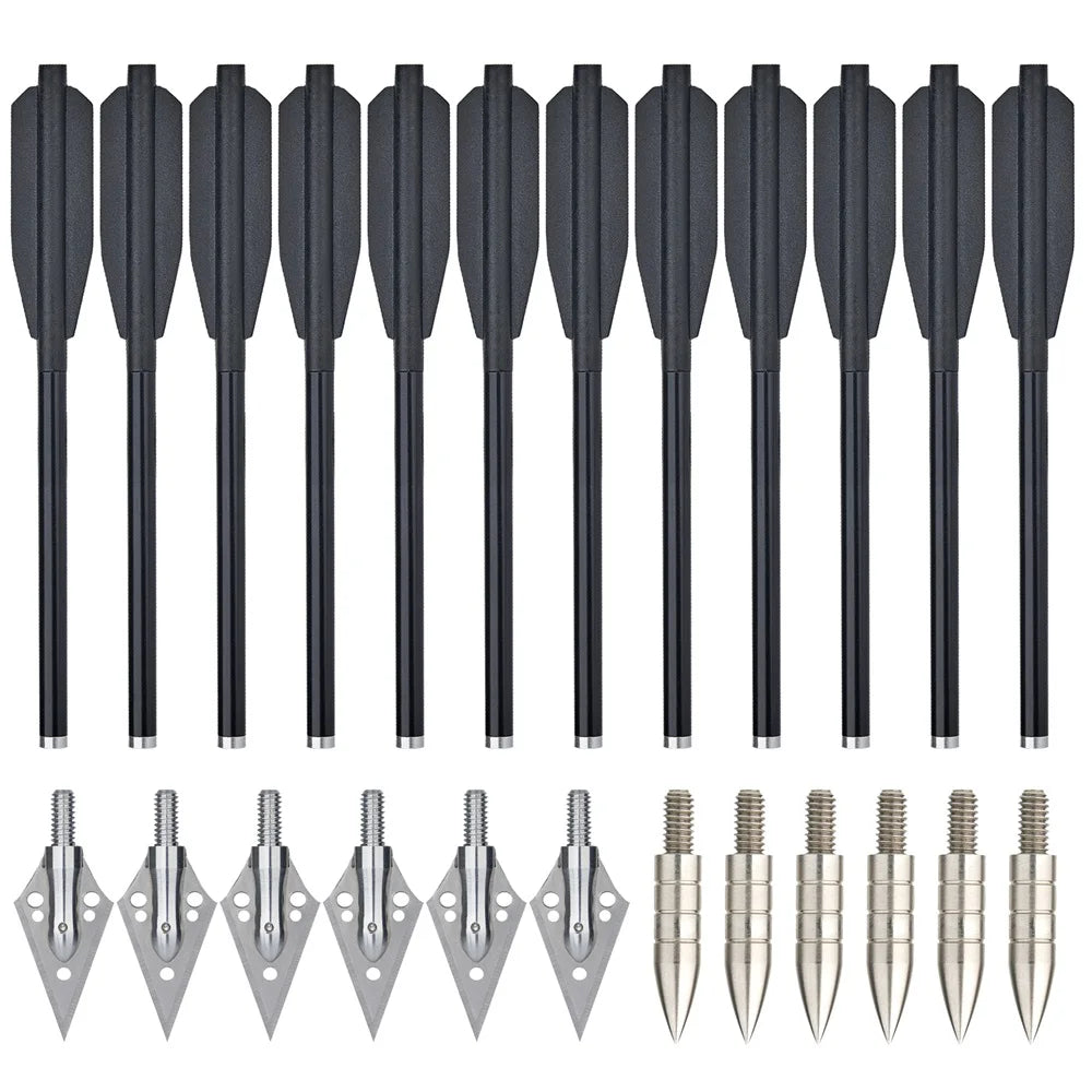 Hunting Aluminum Bolt Arrows – 6.5-inch Crossbow Bolts for 50/80lb Bows
