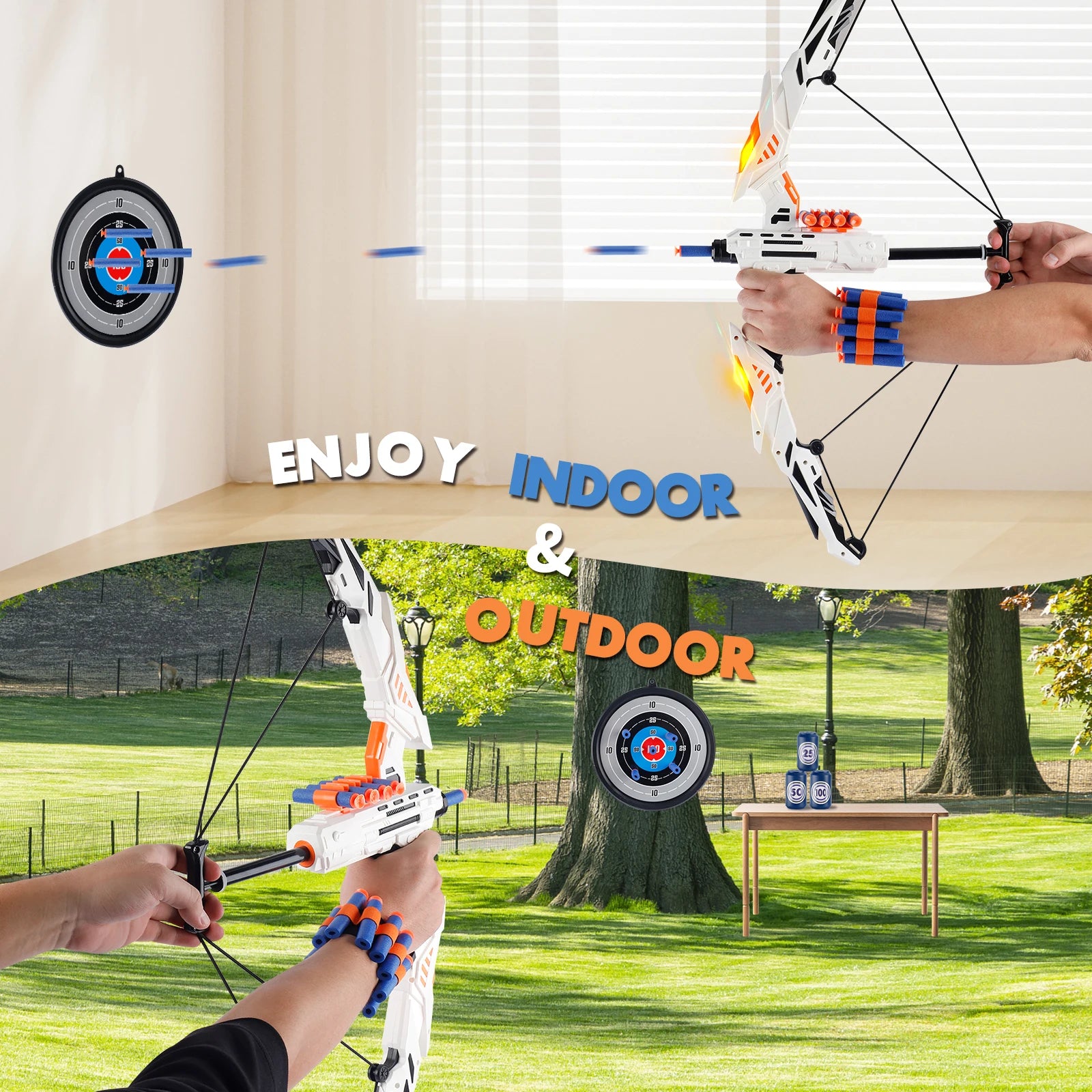 Kids soft dart archery set – light-up toy bow for indoor and outdoor play (ages 3–6)