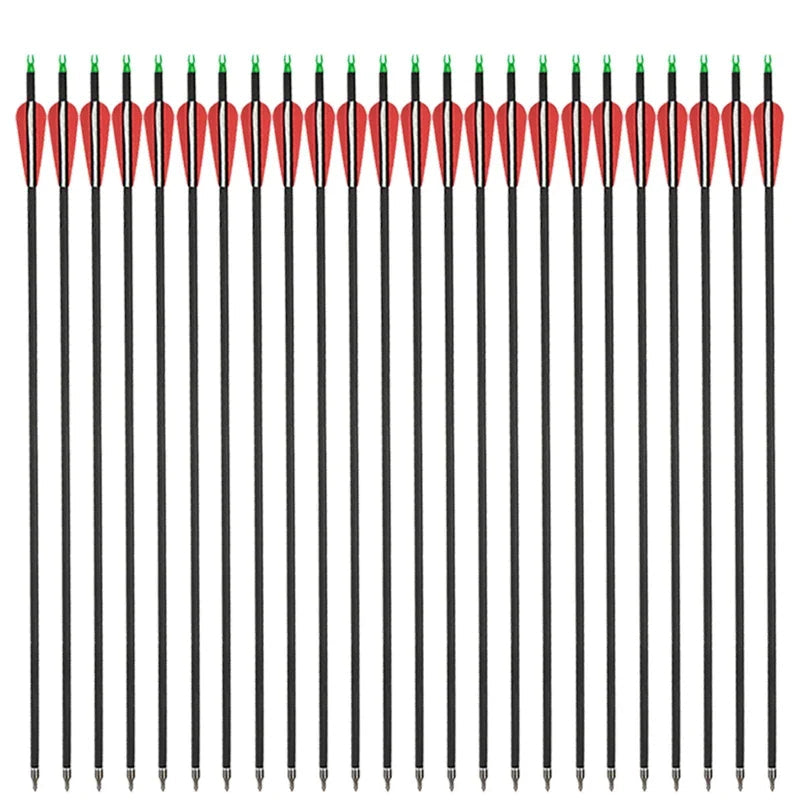 31.5" Mixed Carbon Arrows – Durable Archery Arrows for Hunting & Outdoor Shooting