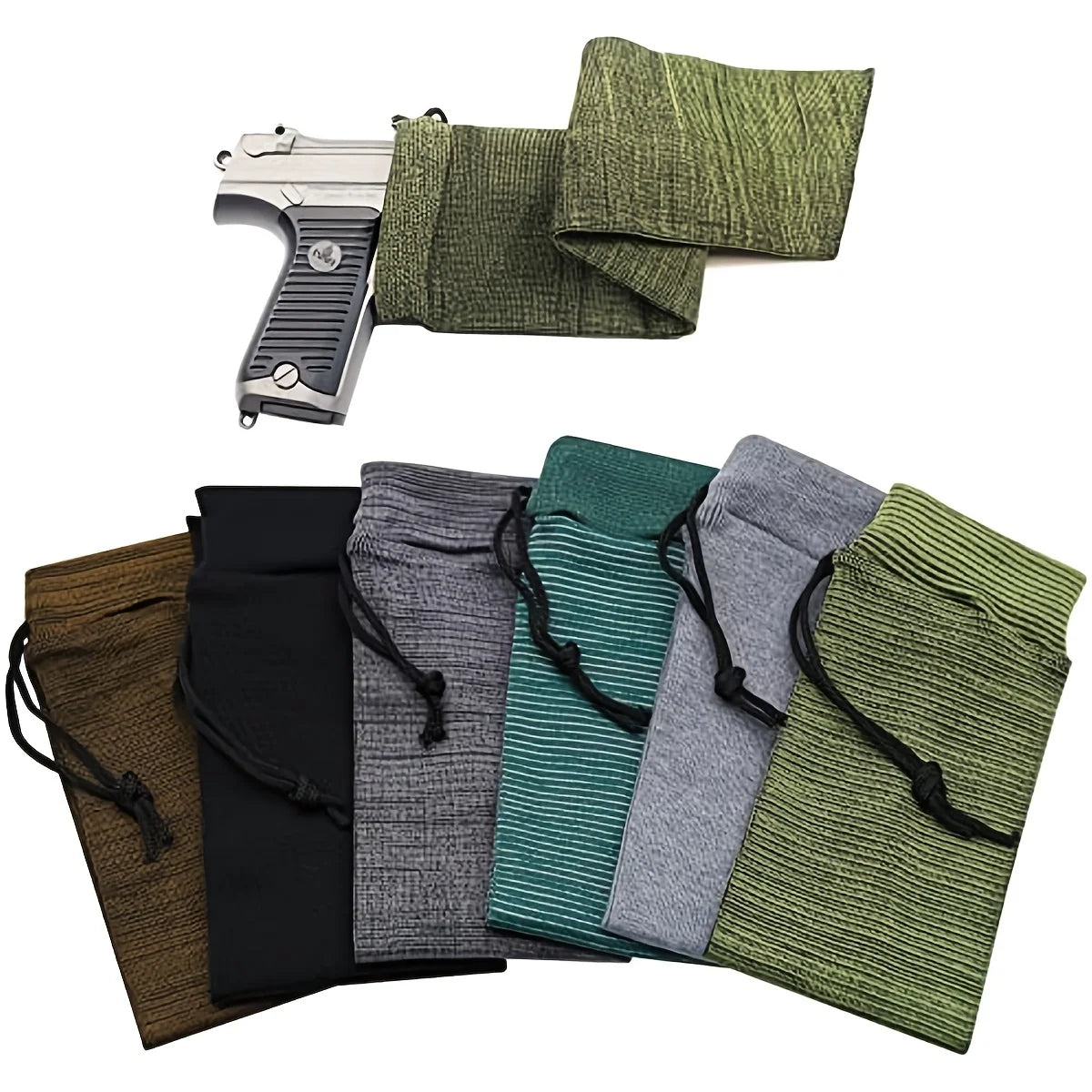 Classic 40cm Ambidextrous Handgun Sock – Silicone-Treated Dust-Proof Gun Protector