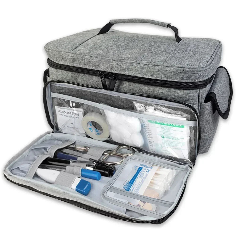 Travel First Aid Kit Bag – Home Medical Carry Bag, Multifunctional Storage Organizer, Medicine Box