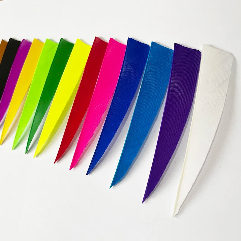 50pcs 4-Inch Turkey Feather Arrow Fletching – RW Shield Cut for Archery