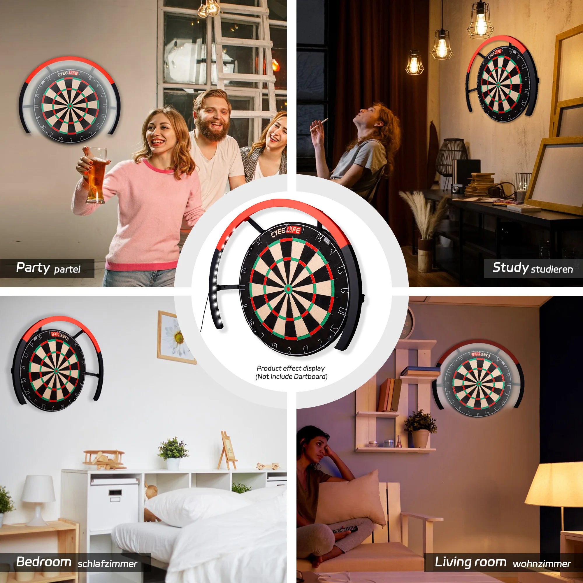 CyeeLife LED dart board light – 240° lighting system for clear, focused play