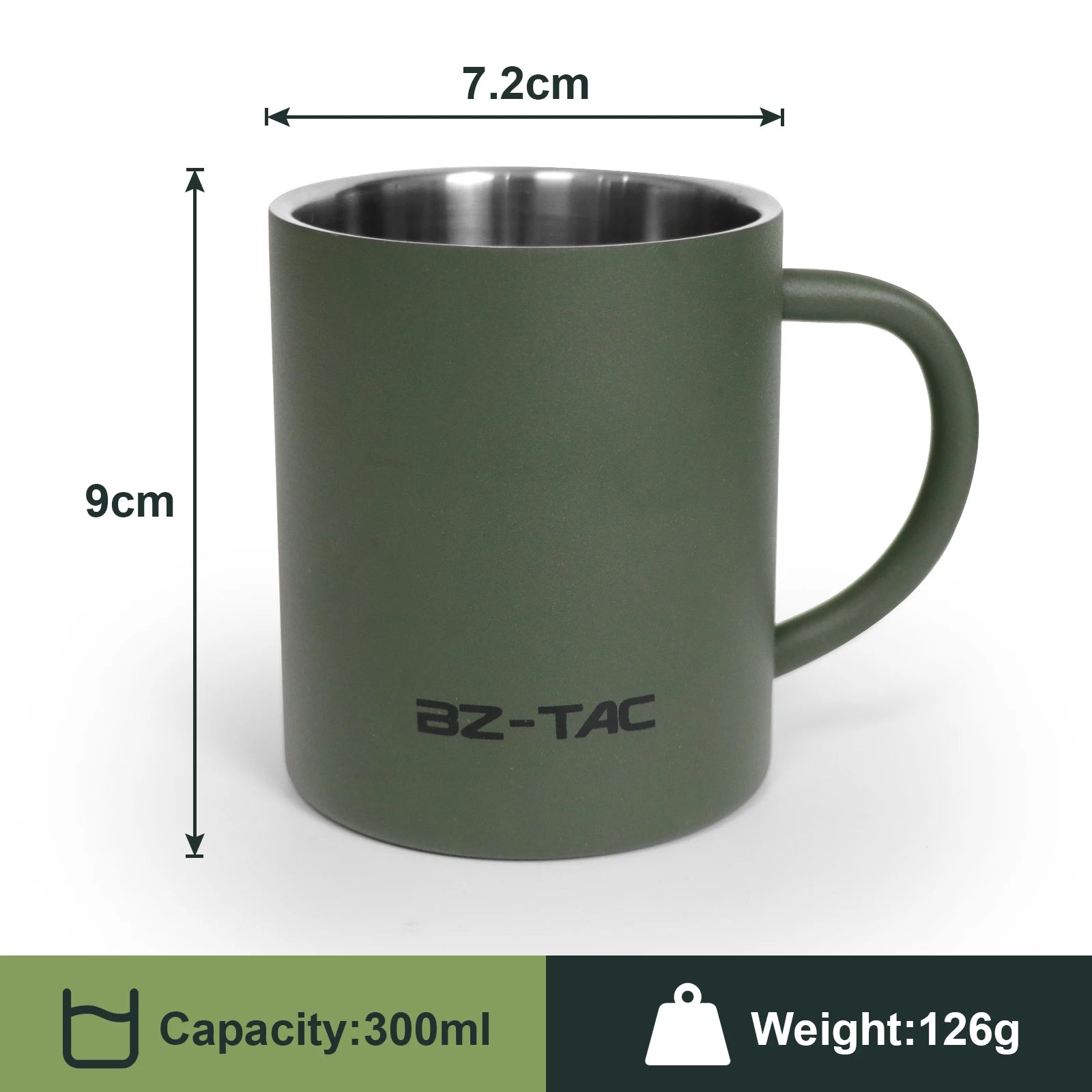 Insulated Stainless Steel Coffee Mug with Handle for Camping and Outdoors