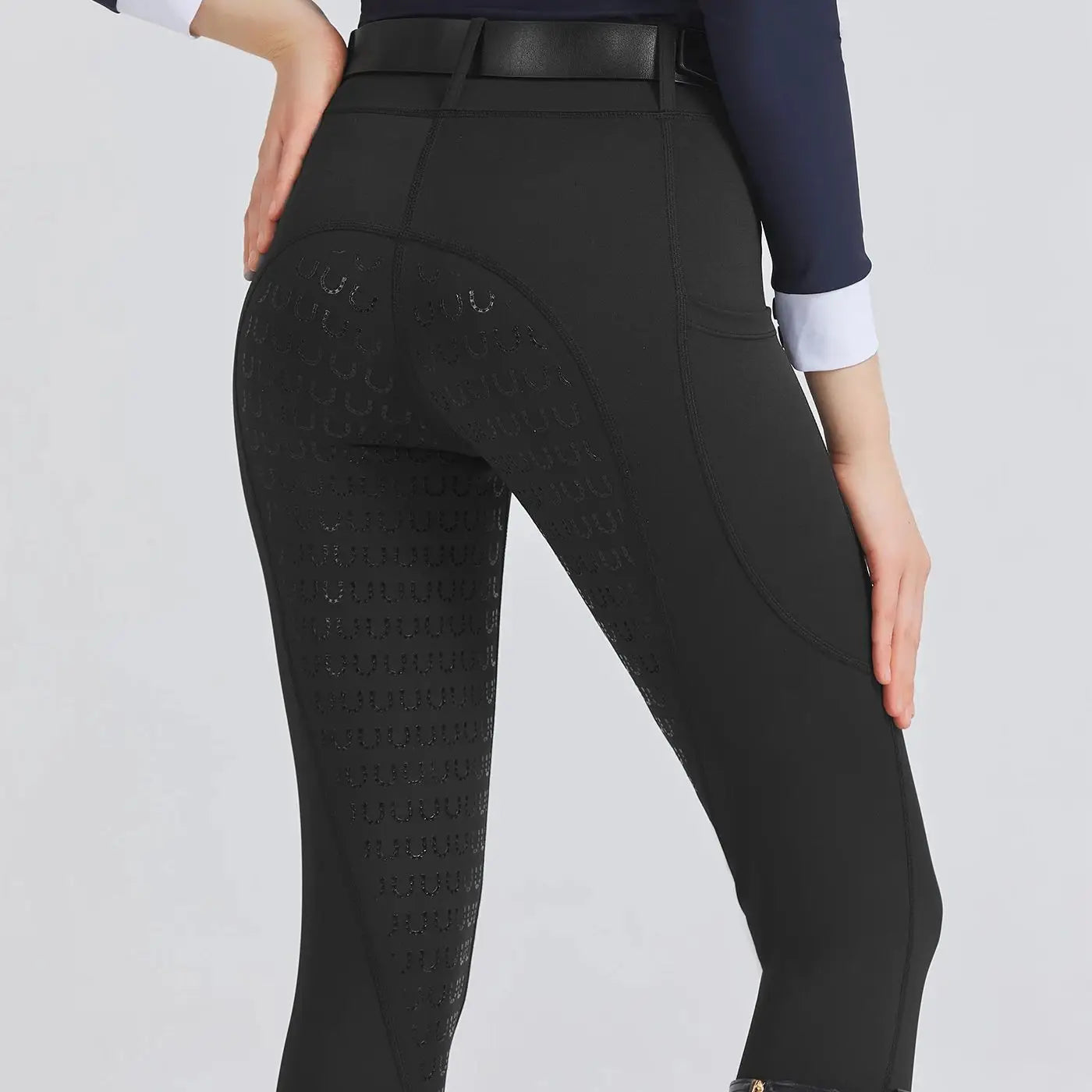 Women's High-Stretch Silicone Riding Pants – Slim-Fit, Breathable Knitted Equestrian Tights