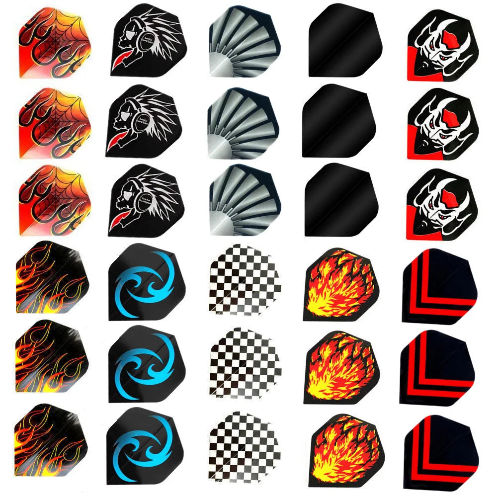 Standard Dart Flights | Durable PVC Mixed Patterns, Outdoor Wing Tail Mixed Pattern