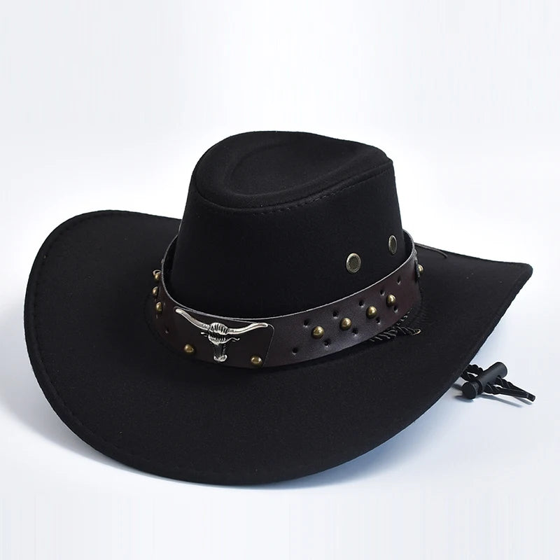 Western Cowboy Hats – Vintage Big-Edge Gentleman Cowgirl Jazz Hat for Holidays, Party & Cosplay