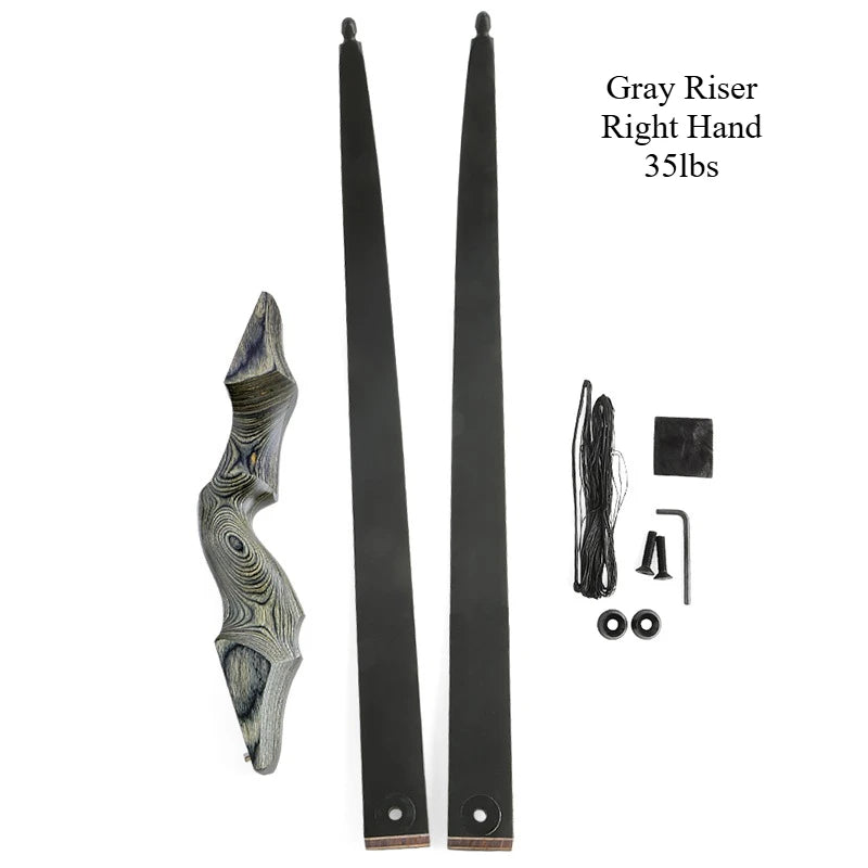 60" traditional recurve bow – wooden takedown bow for outdoor hunting and target use