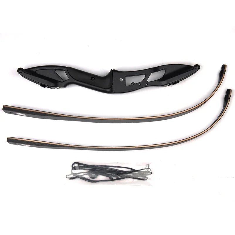 56" traditional-style recurve bow with metal riser – 30–50lbs draw weight