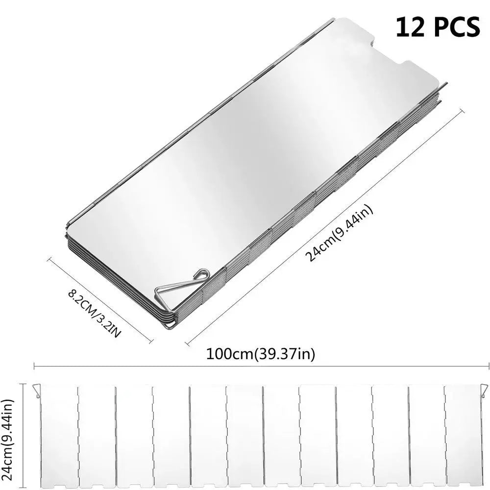 Camping Stove Wind Shield – Foldable Aluminium Alloy Windproof Screen
