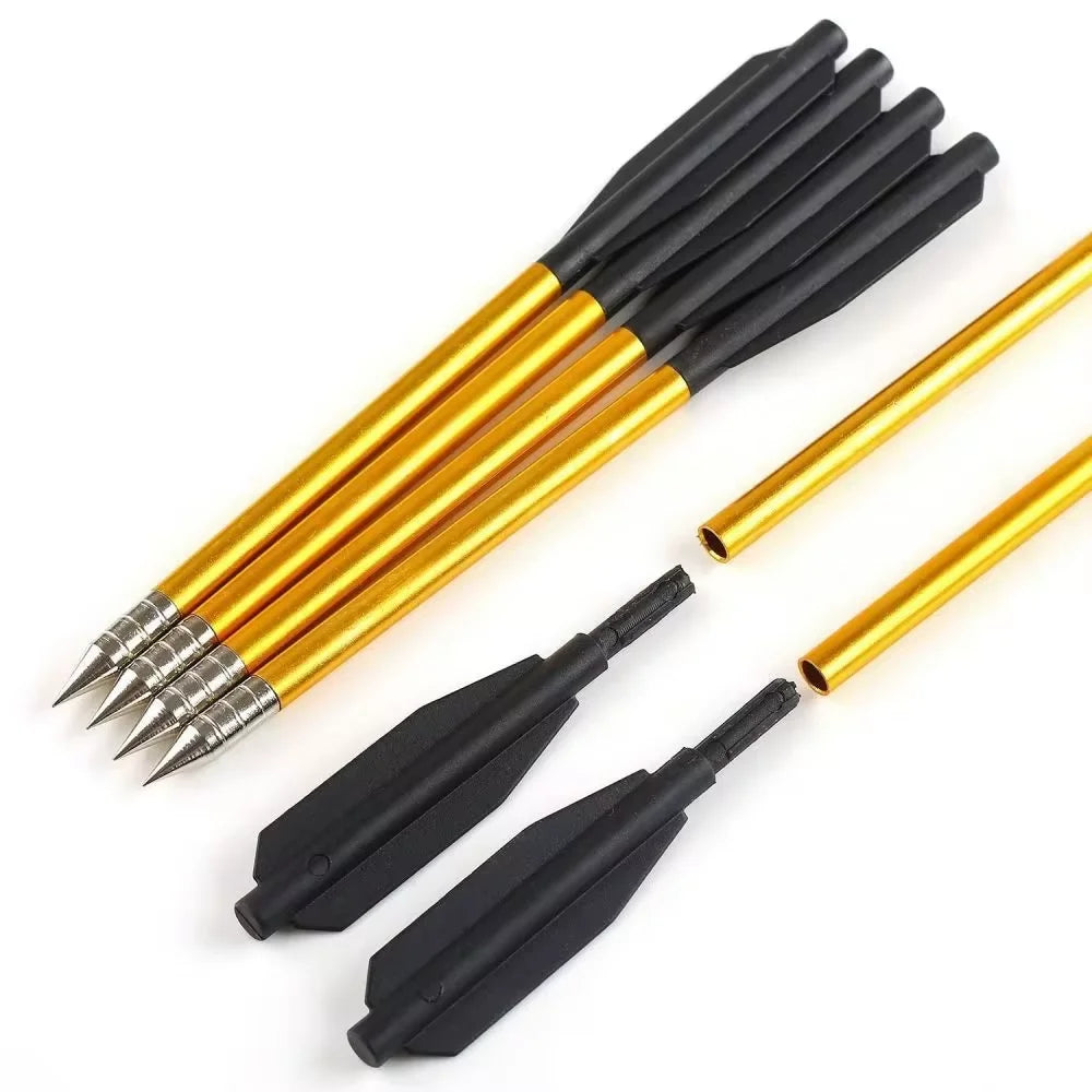 12pcs 6.5" Aluminium Crossbow Bolts – 50/80lb Mini Crossbow Arrows