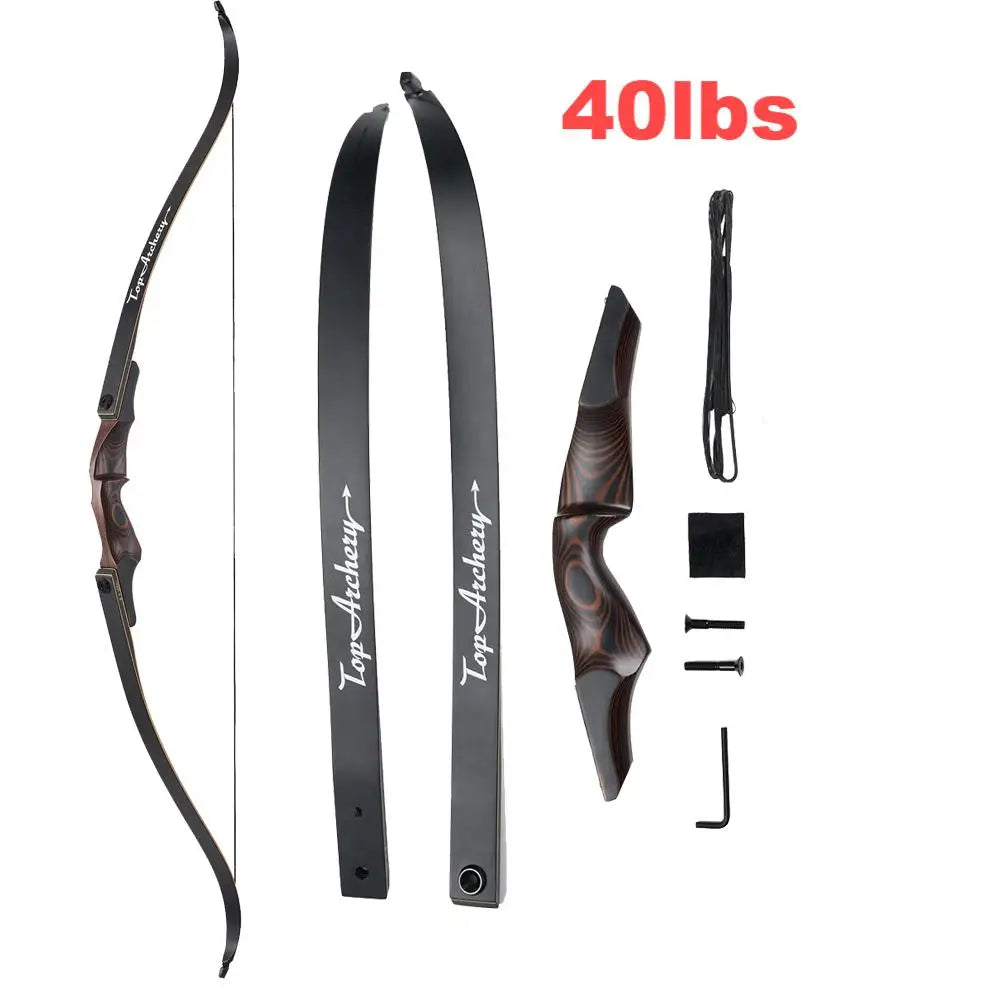 60" Takedown Recurve Bow with Laminated Limbs for Adults – 25-50lbs Draw Weight