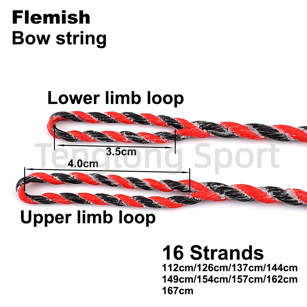 16-Strand Flemish Twist Bowstring – Fits 48" to 70" Recurve and Longbows