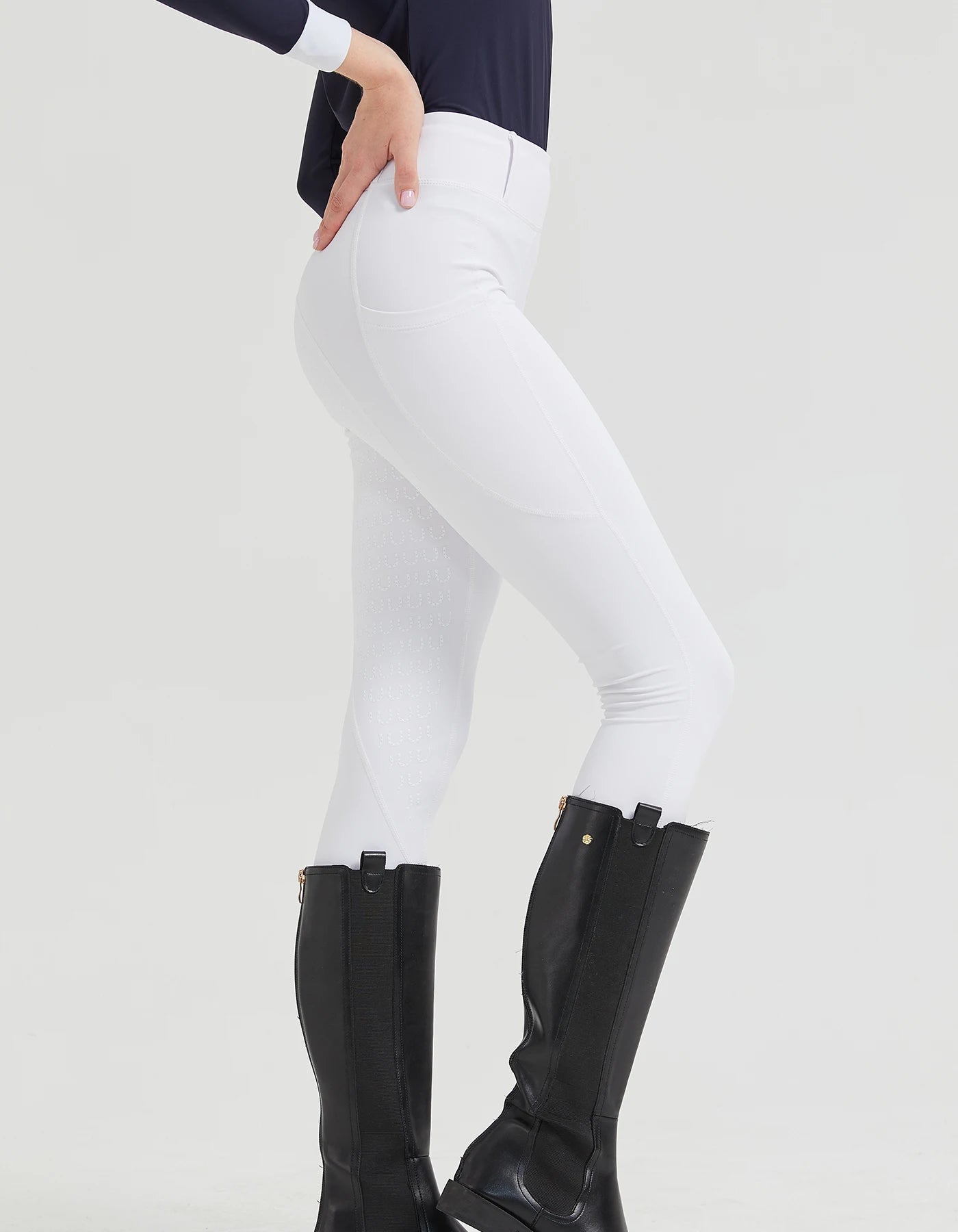 Women's High-Stretch Silicone Riding Pants – Slim-Fit, Breathable Knitted Equestrian Tights