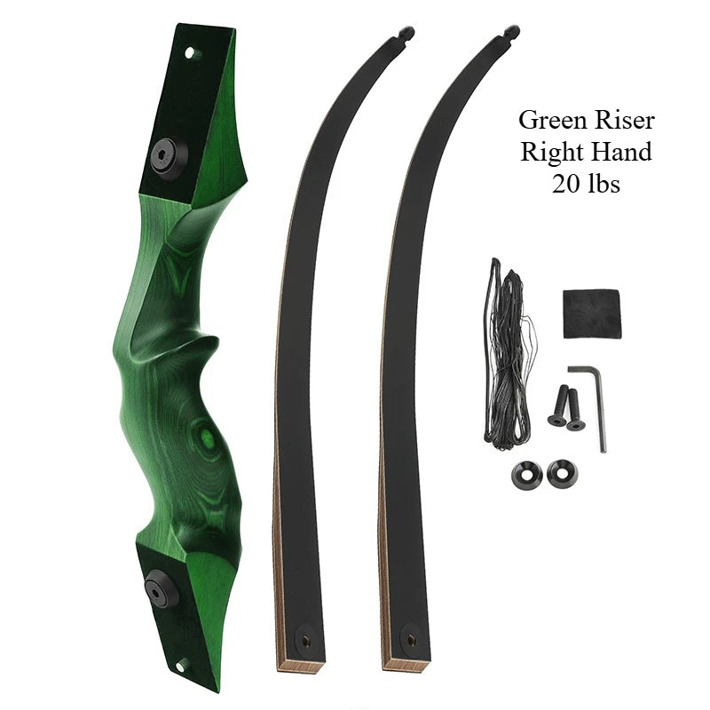 60" traditional recurve bow – wooden takedown bow for outdoor hunting and target use