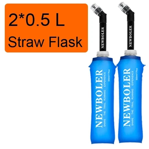Collapsible Soft Water Bottle 250ml & 500ml – Foldable TPU Flask with Straw for Running & Hiking