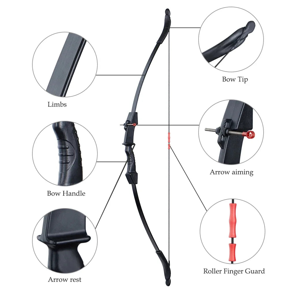 Kids Recurve Bow – 12-15lbs Takedown Set for Outdoor Shooting Practice