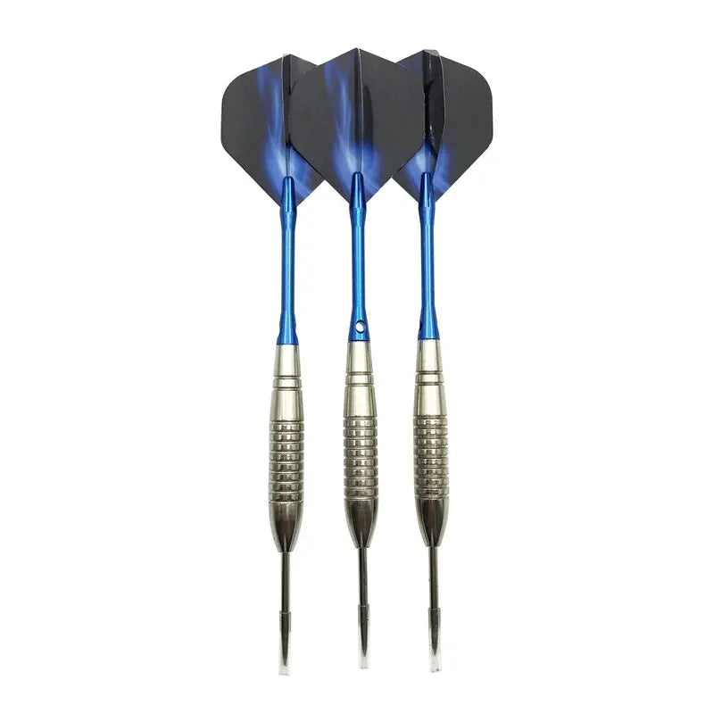 YERNEA 3pcs 22g Torpedo Silver Steel Tip Darts – Blue Aluminium Rod & Aurora Flights