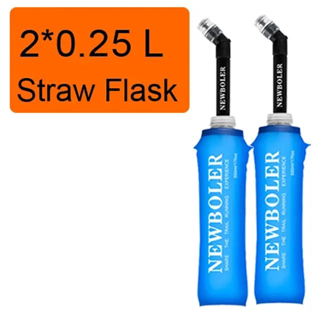 Collapsible Soft Water Bottle 250ml & 500ml – Foldable TPU Flask with Straw for Running & Hiking