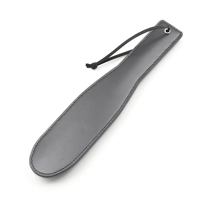 30cm Black Leather Riding Paddle – Spiked Rivet Flogger Crop for Equestrian Training