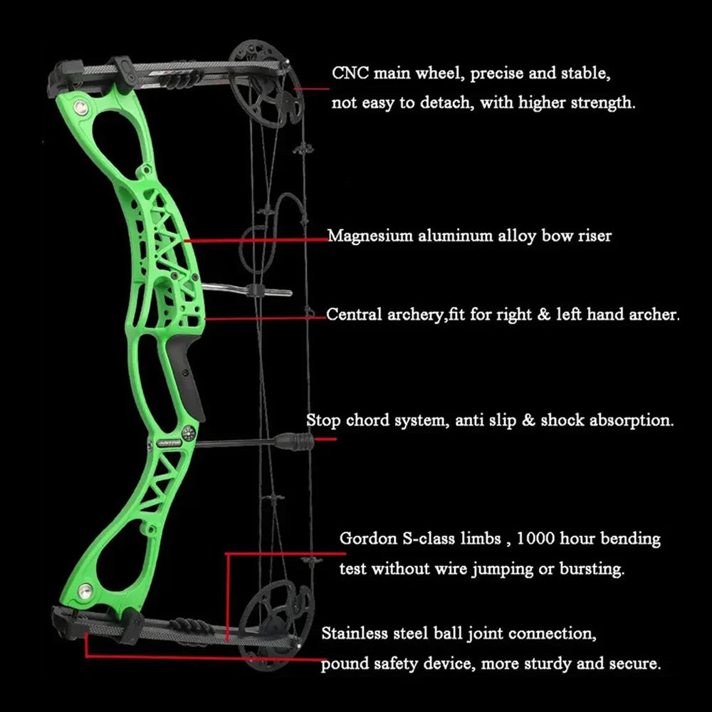 0–70lb Compound Bow with 320FPS for Hunting & Target Shooting
