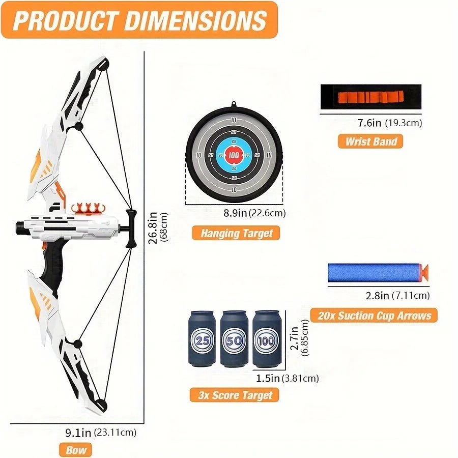 Kids soft dart archery set – light-up toy bow for indoor and outdoor play (ages 3–6)