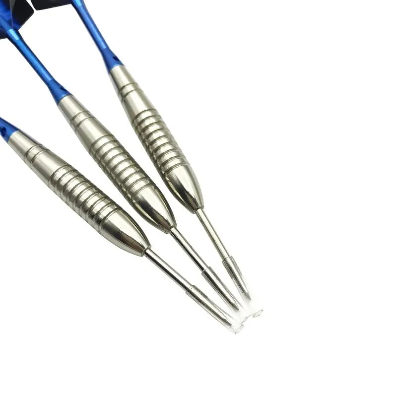 YERNEA 3pcs 22g Torpedo Silver Steel Tip Darts – Blue Aluminium Rod & Aurora Flights