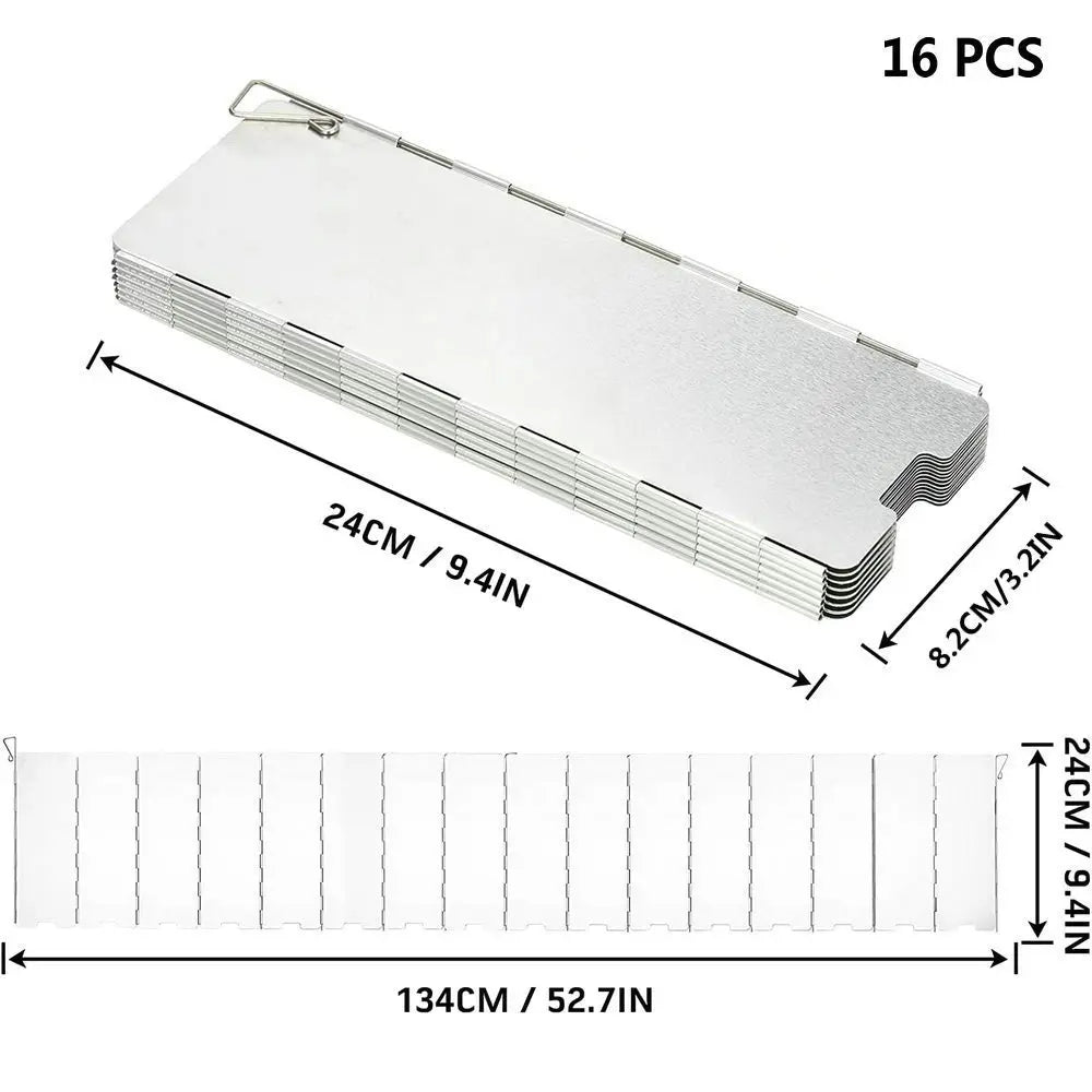 Camping Stove Wind Shield – Foldable Aluminium Alloy Windproof Screen