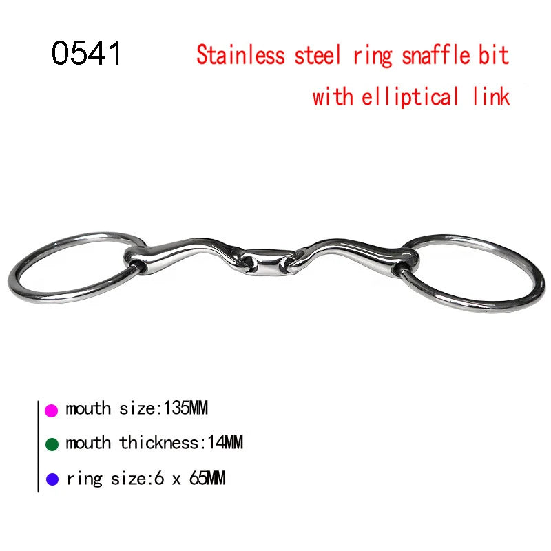 Stainless Steel Eggbutt Snaffle Bit, Jointed Mouth Horse Chew Training Equipment, Equestrian